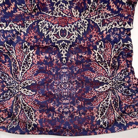 Athleta Purple Paradise Print Molded Tankini Swim Top Aqualuxe Medium UPF 50+ - Picture 3 of 12